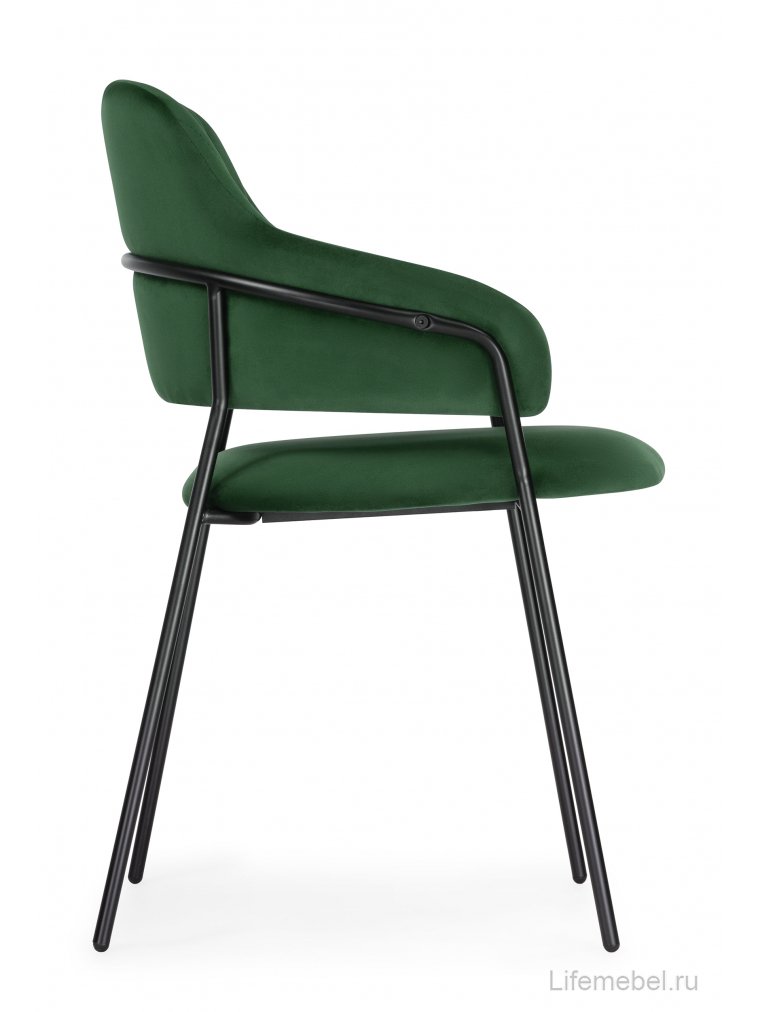 Стул на металлокаркасе Инклес темно-зеленый / черный глянец