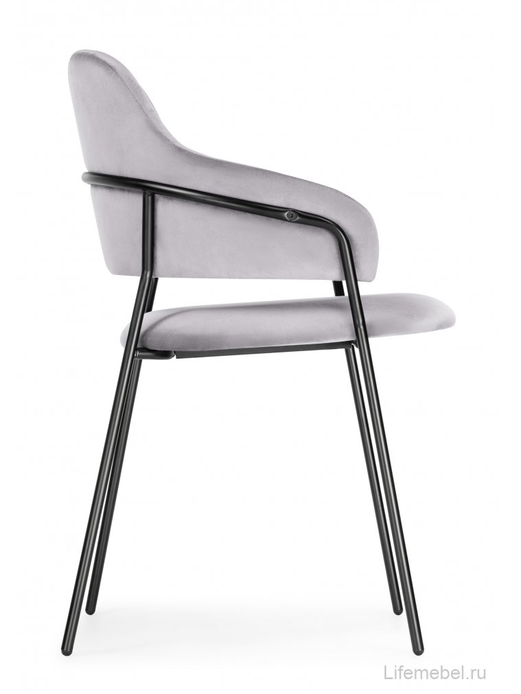 Стул на металлокаркасе Инклес серый / черный глянец