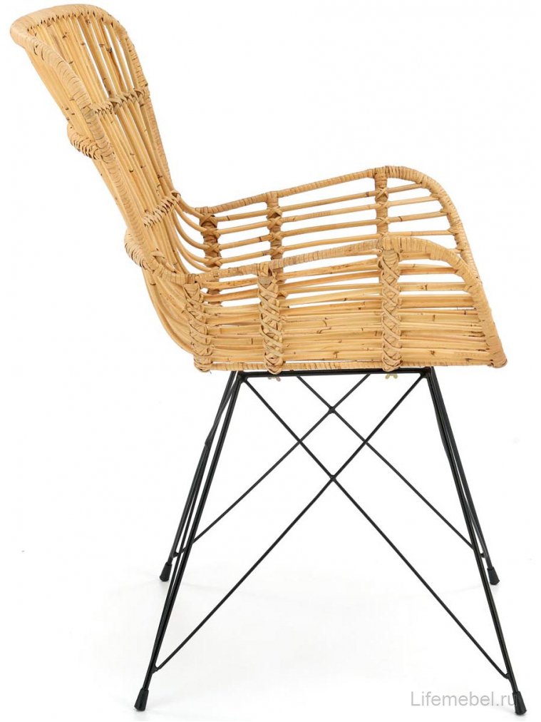Стул на металлокаркасе K335 ротанг натуральный / черный