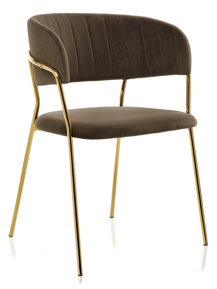 Стул на металлокаркасе Kamelia 01 brown / gold