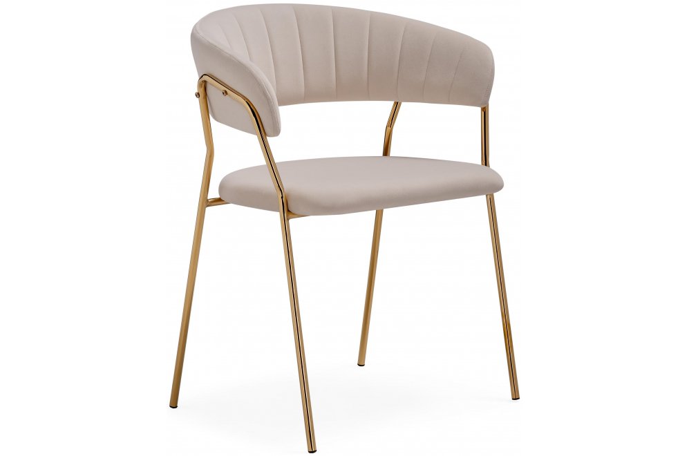 Стул на металлокаркасе Kamelia 1 beige / gold
