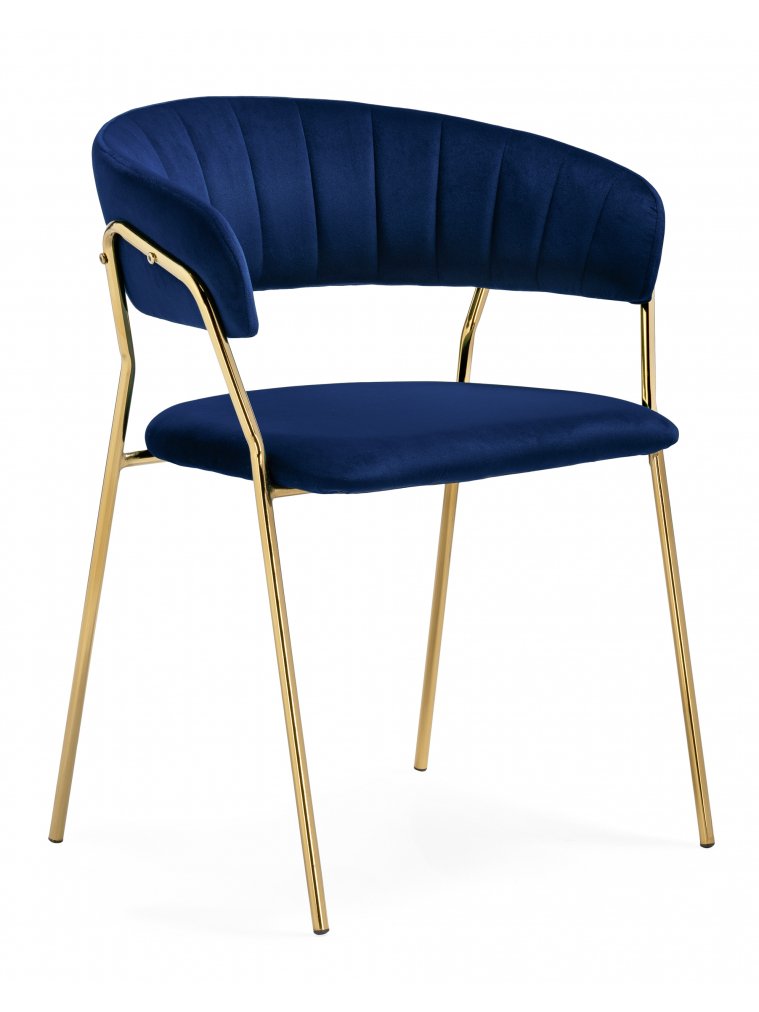 Стул на металлокаркасе Kamelia 1 dark blue / gold