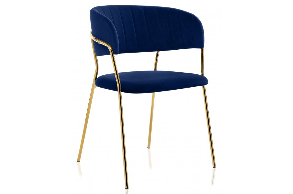 Стул на металлокаркасе Kamelia 1 dark blue / gold