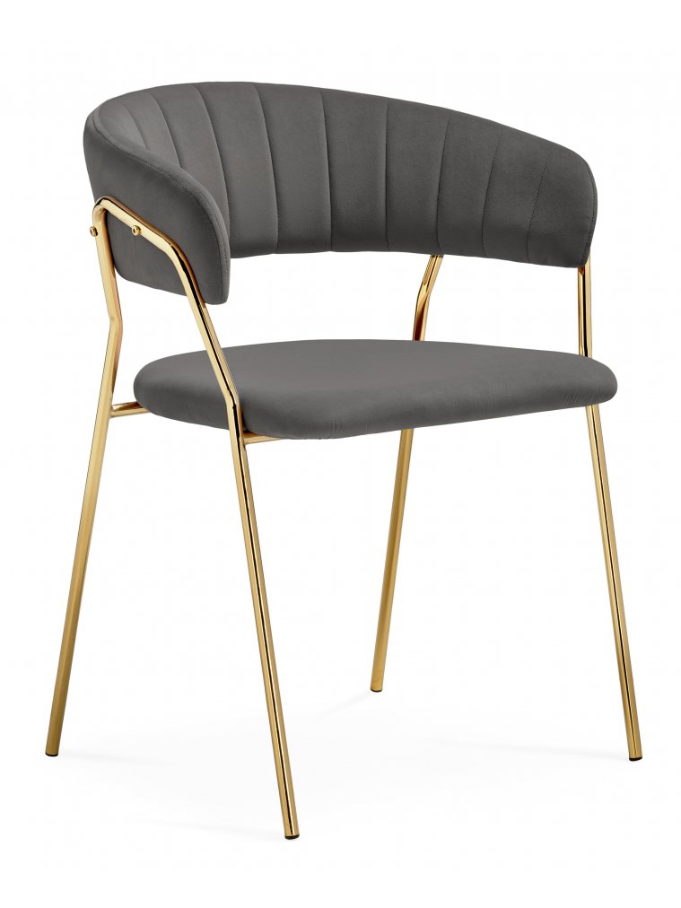 Стул на металлокаркасе Kamelia 1 dark gray / gold