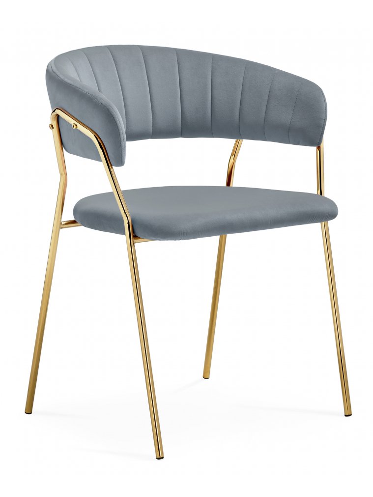 Стул на металлокаркасе Kamelia 1 gray / gold
