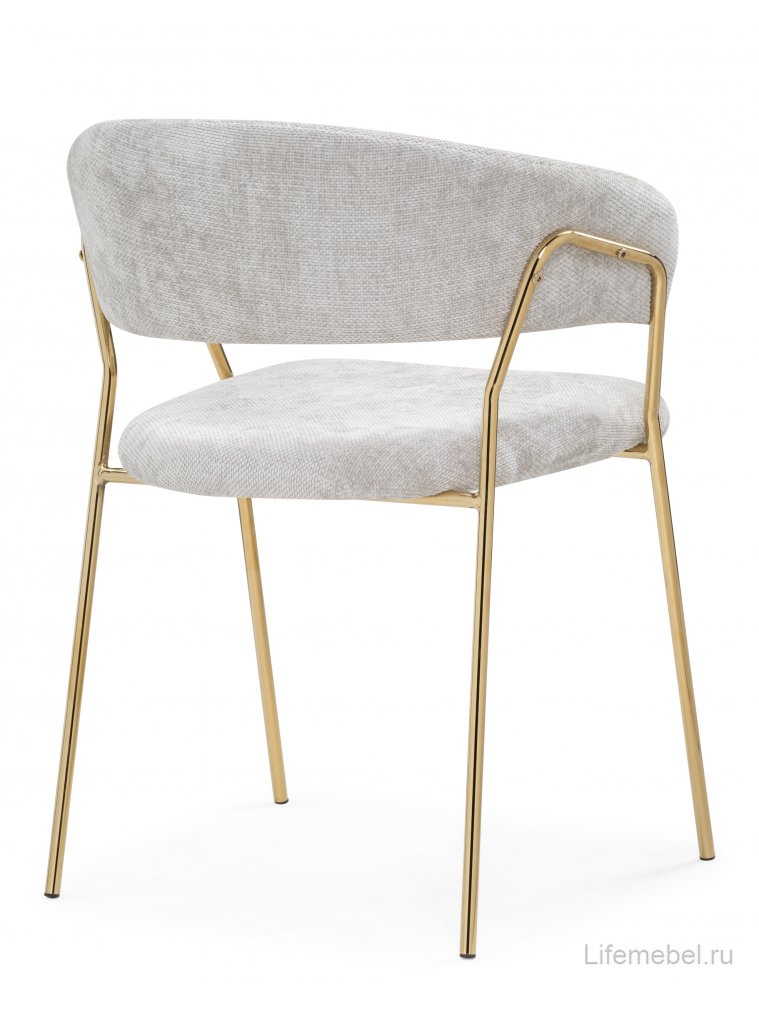 Стул на металлокаркасе Kamelia 1 light gray fabric / gold