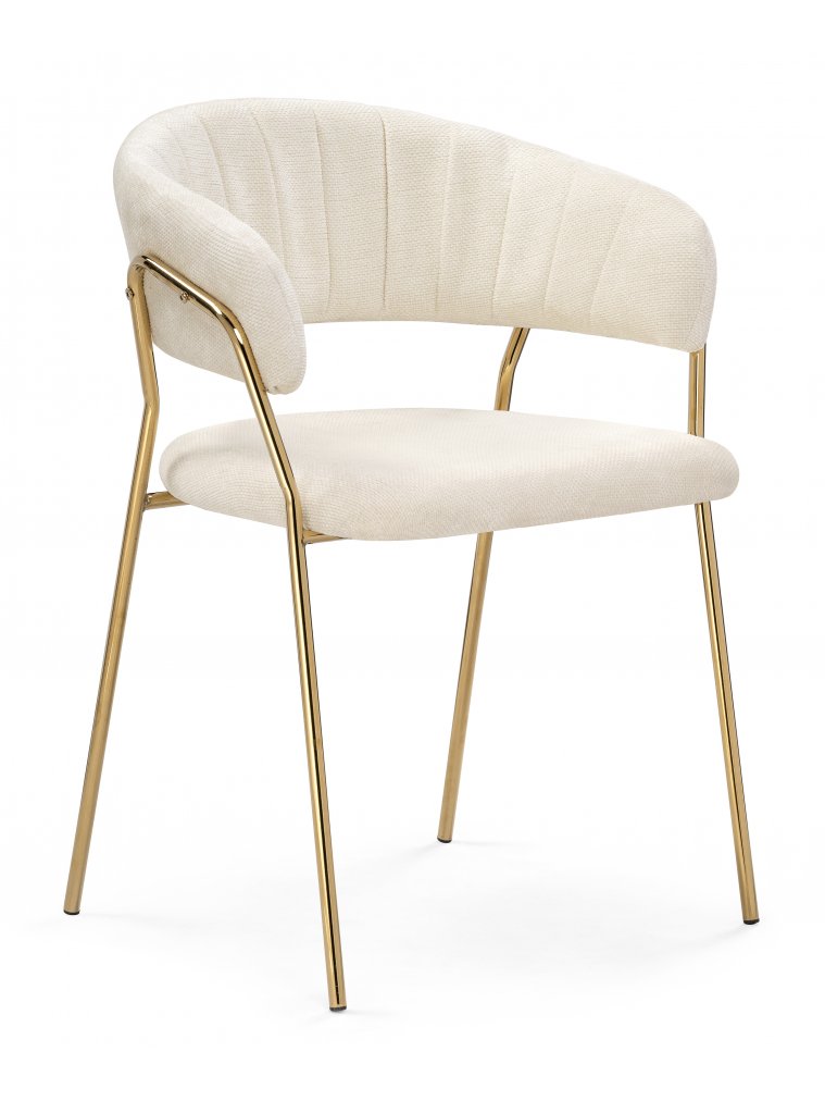 Стул на металлокаркасе Kamelia 1 white fabric / gold