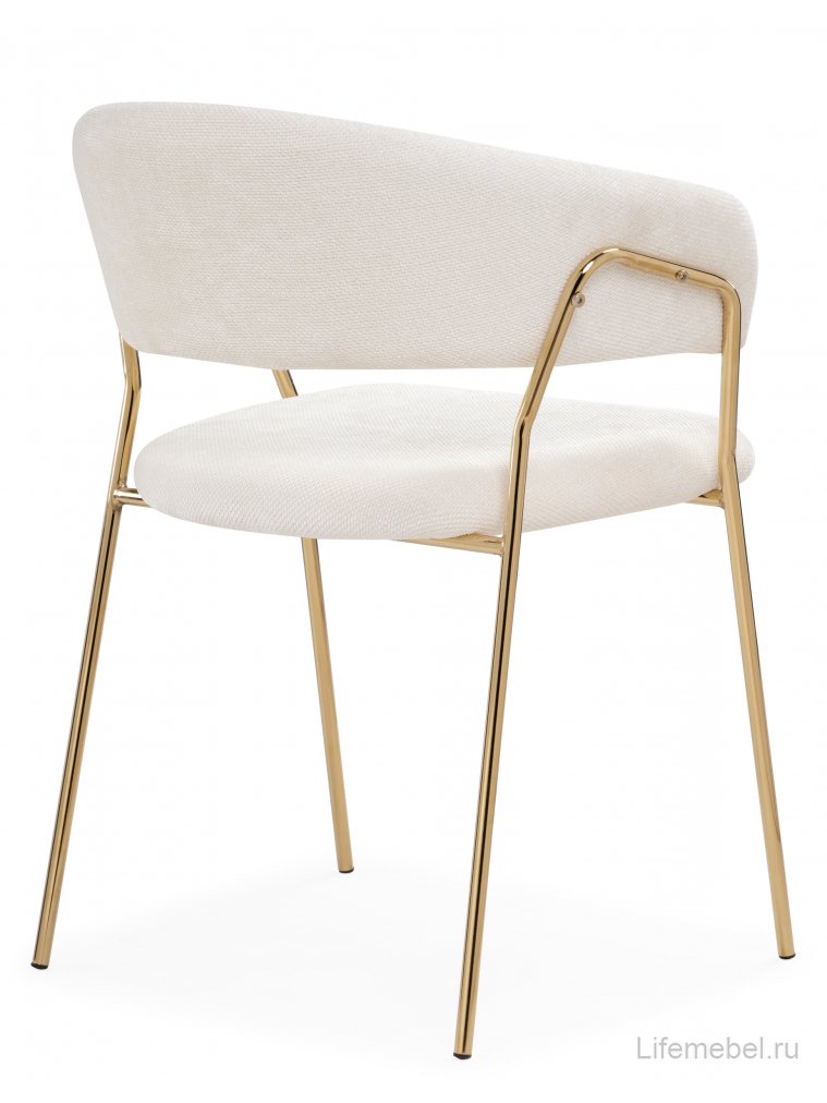 Стул на металлокаркасе Kamelia 1 white fabric / gold