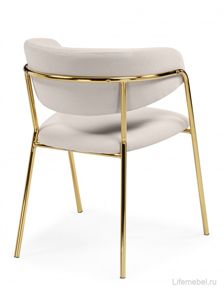 Стул на металлокаркасе Kamelia бежевый / золотой