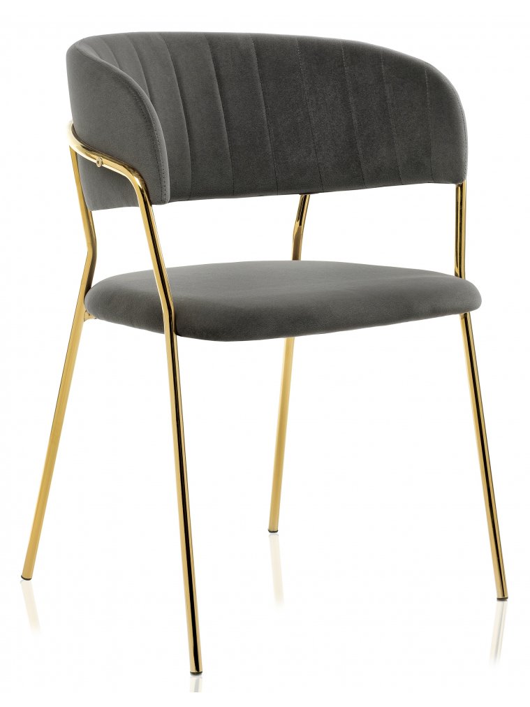 Стул на металлокаркасе Kamelia темно-серый / золотой