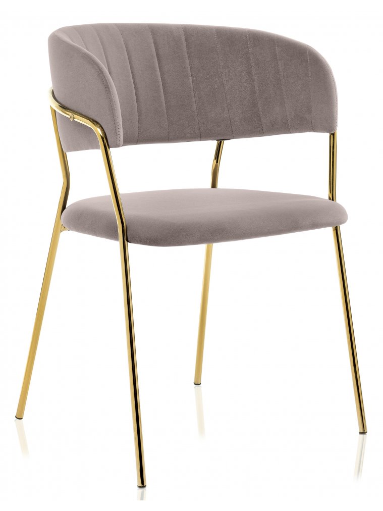 Стул на металлокаркасе Kamelia светло-фиолетовый / золотой
