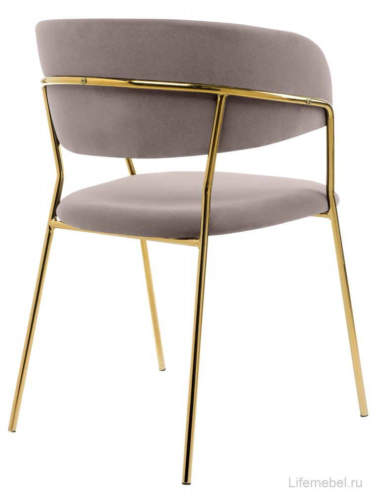 Стул на металлокаркасе Kamelia светло-фиолетовый / золотой