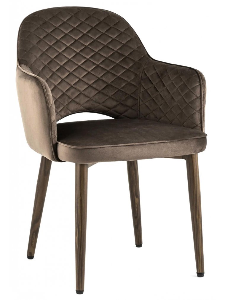 Стул на металлокаркасе Хторшо диамант коричневый / дерево