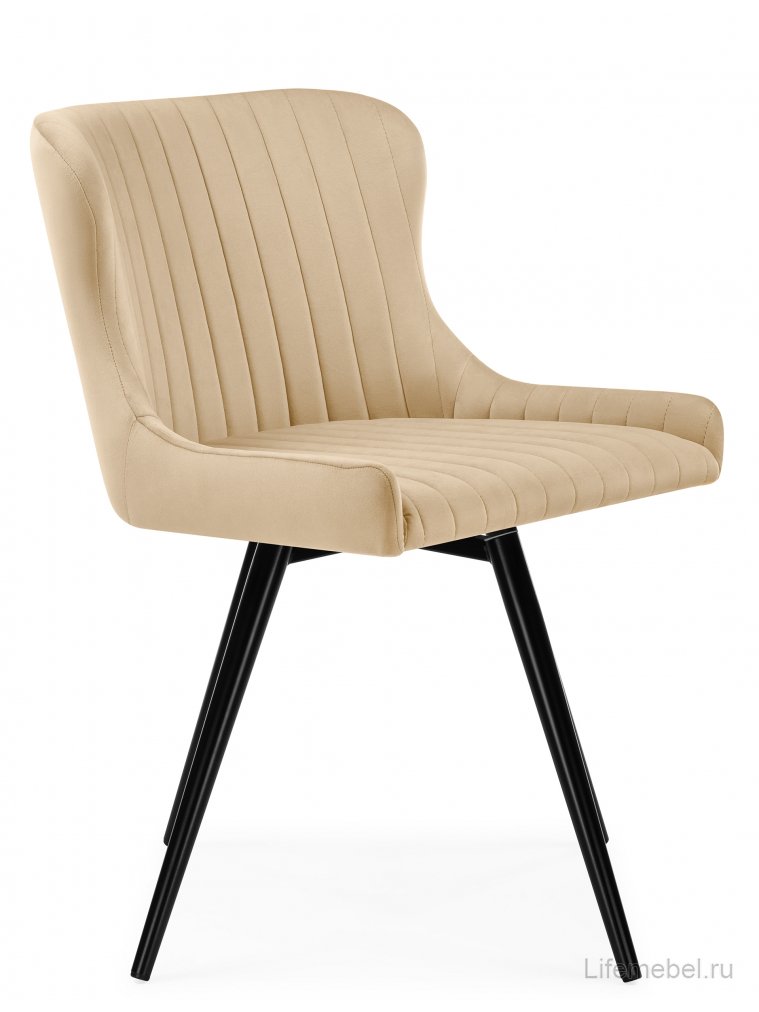 Кресло Хабри крутящееся бежевый / черный глянец