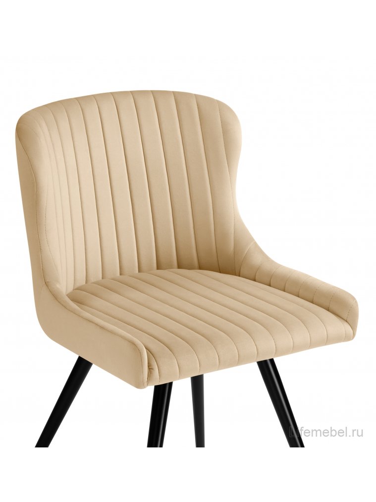 Кресло Хабри крутящееся бежевый / черный глянец