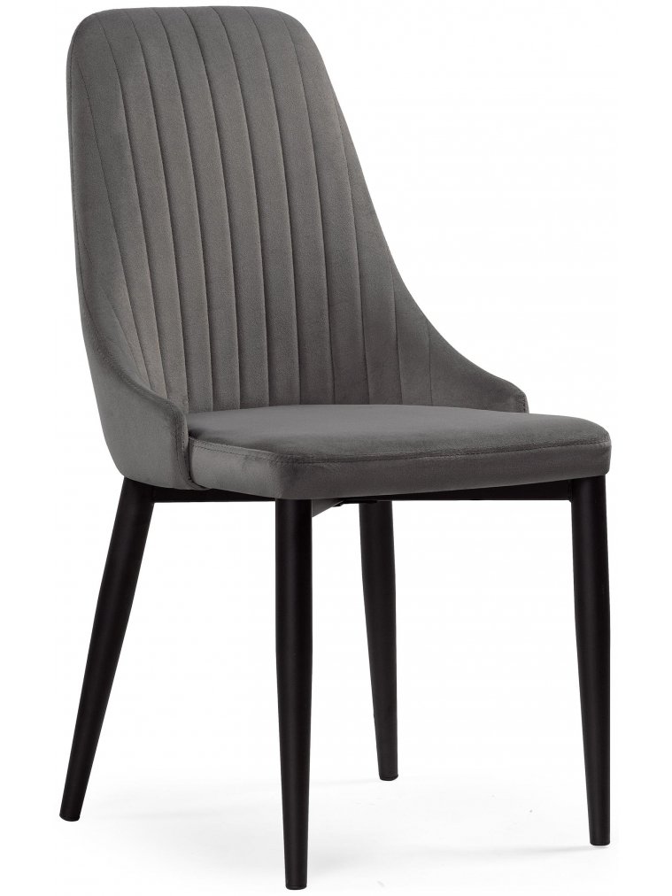 Стул на металлокаркасе Kora dark gray / black