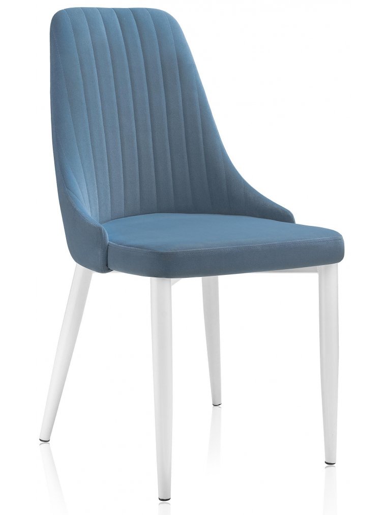 Стул на металлокаркасе Kora голубой / белый