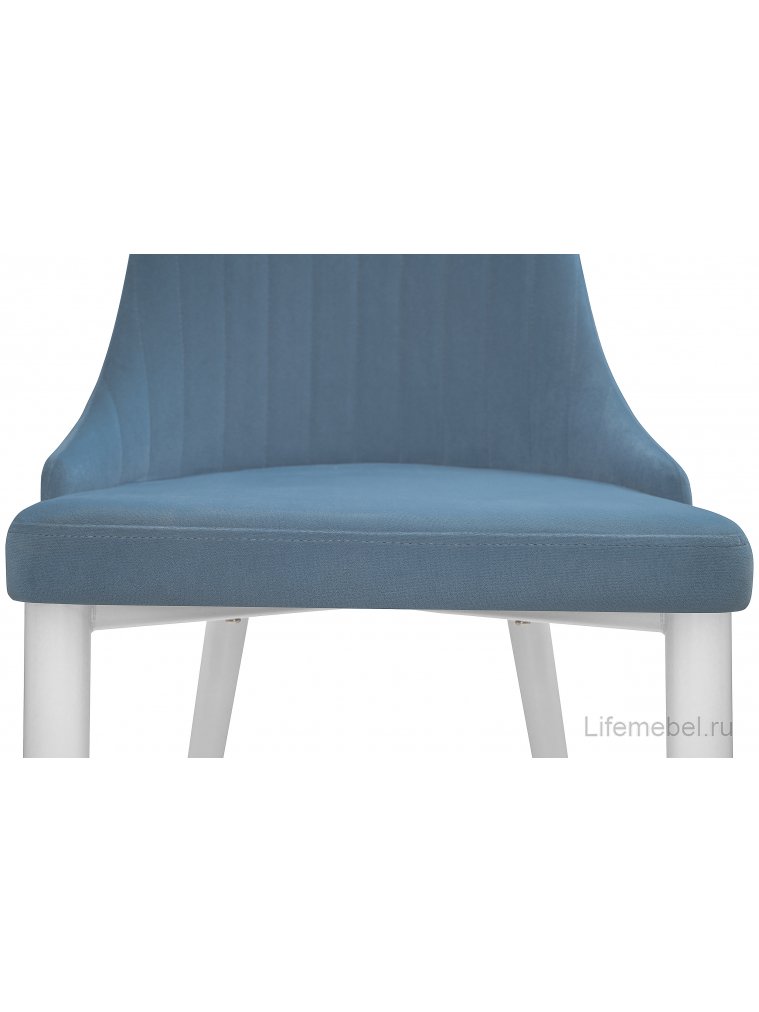 Стул на металлокаркасе Kora голубой / белый