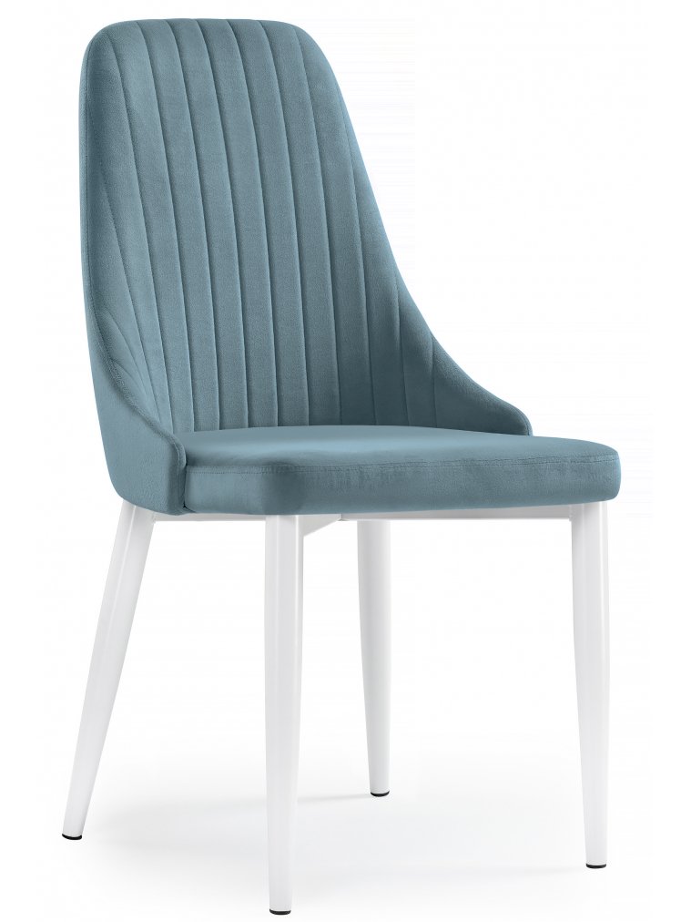 Стул на металлокаркасе Kora light blue / white