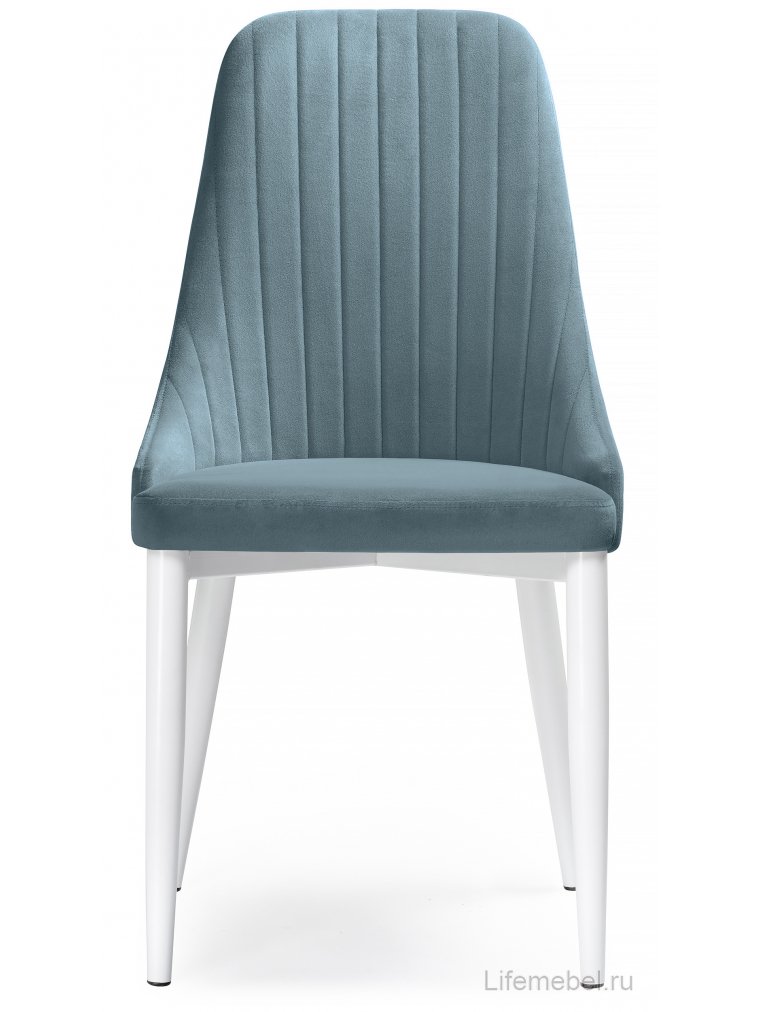 Стул на металлокаркасе Kora light blue / white