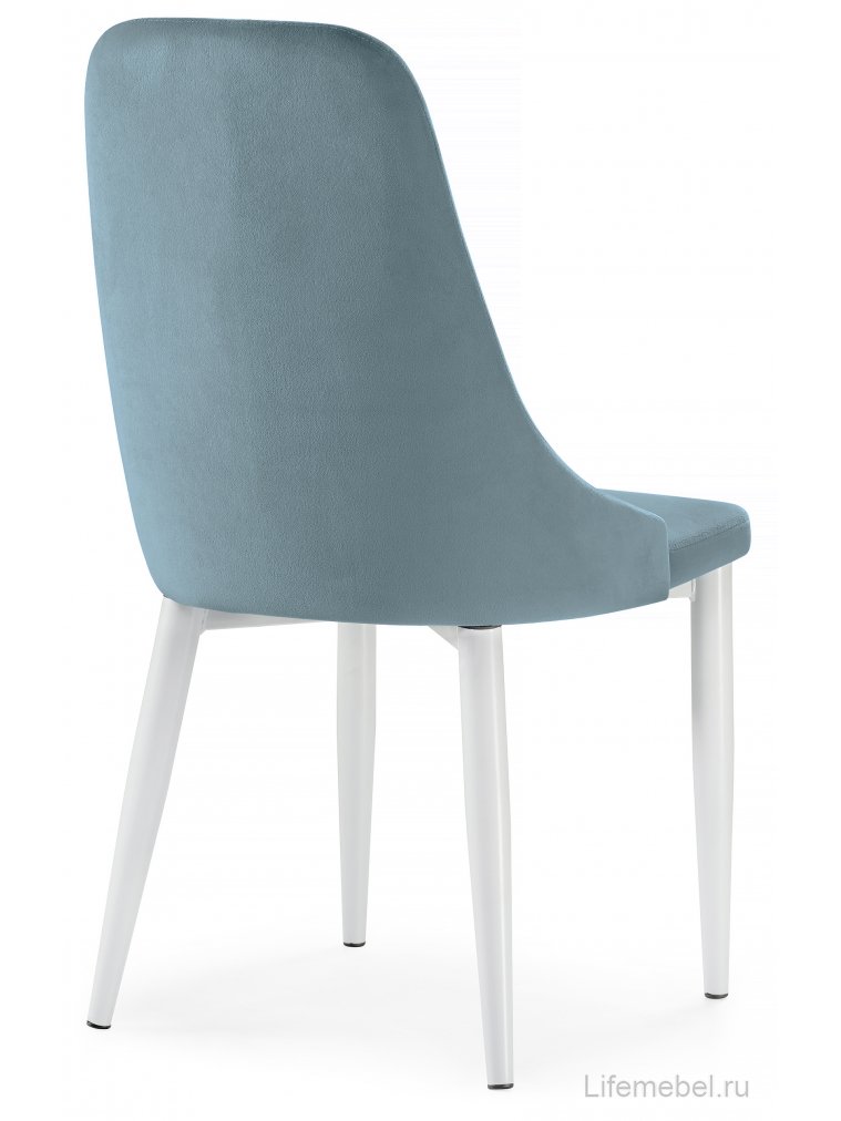 Стул на металлокаркасе Kora light blue / white