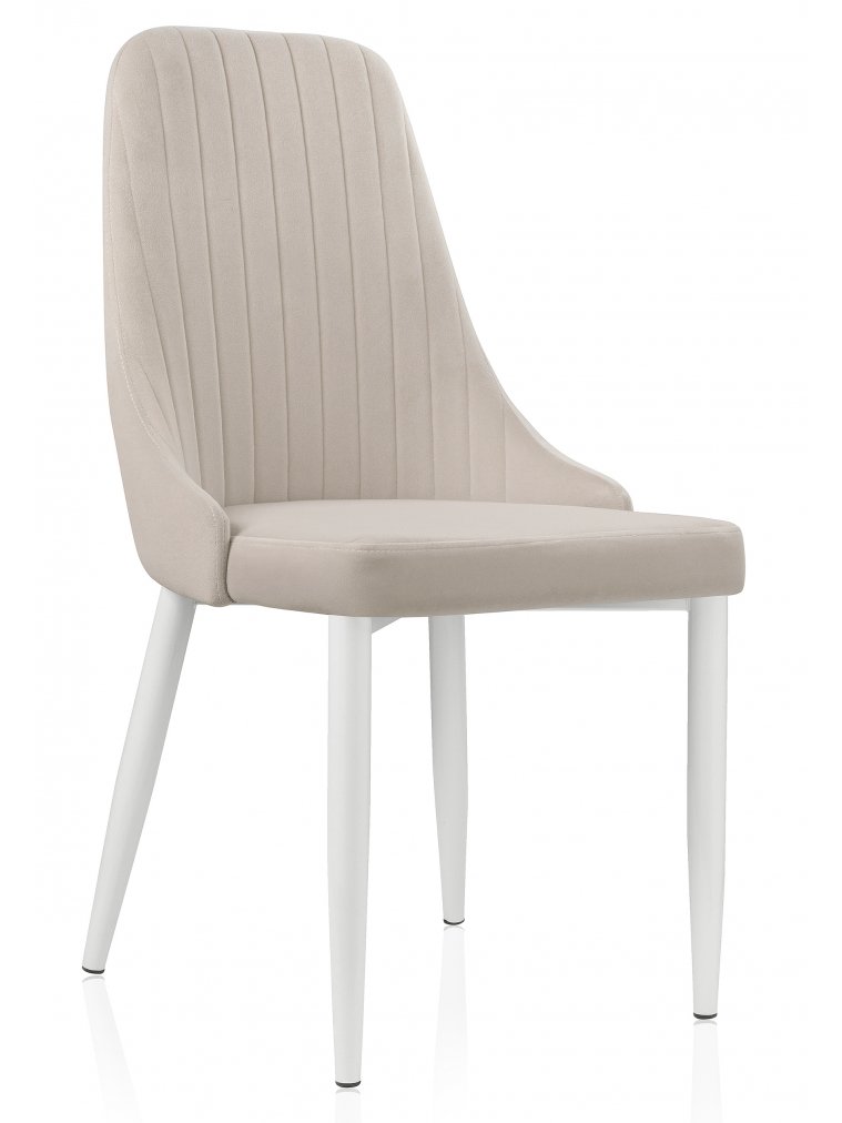 Стул на металлокаркасе Kora white / beige
