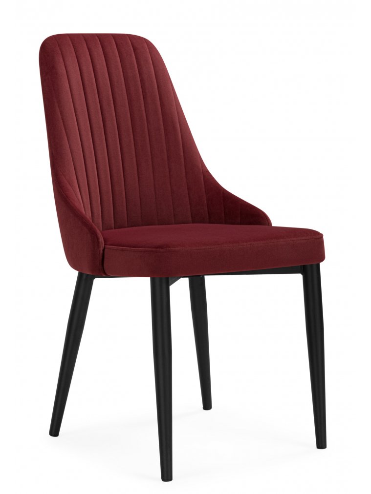 Стул на металлокаркасе Kora wine red / black