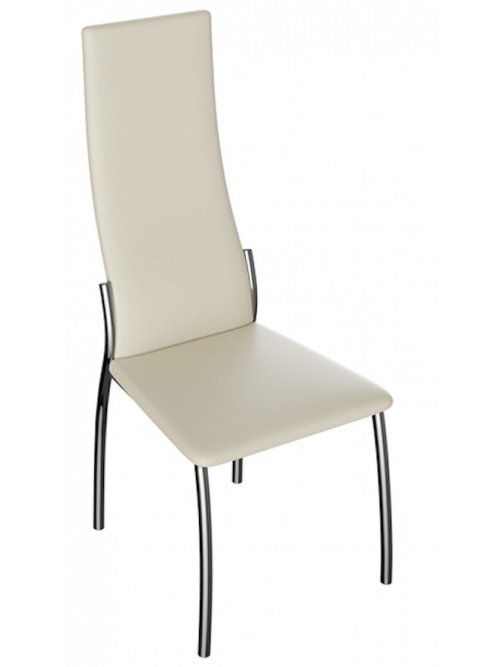 Стул на металлокаркасе Кредо хром / кожзам бежевый / ваниль 890
