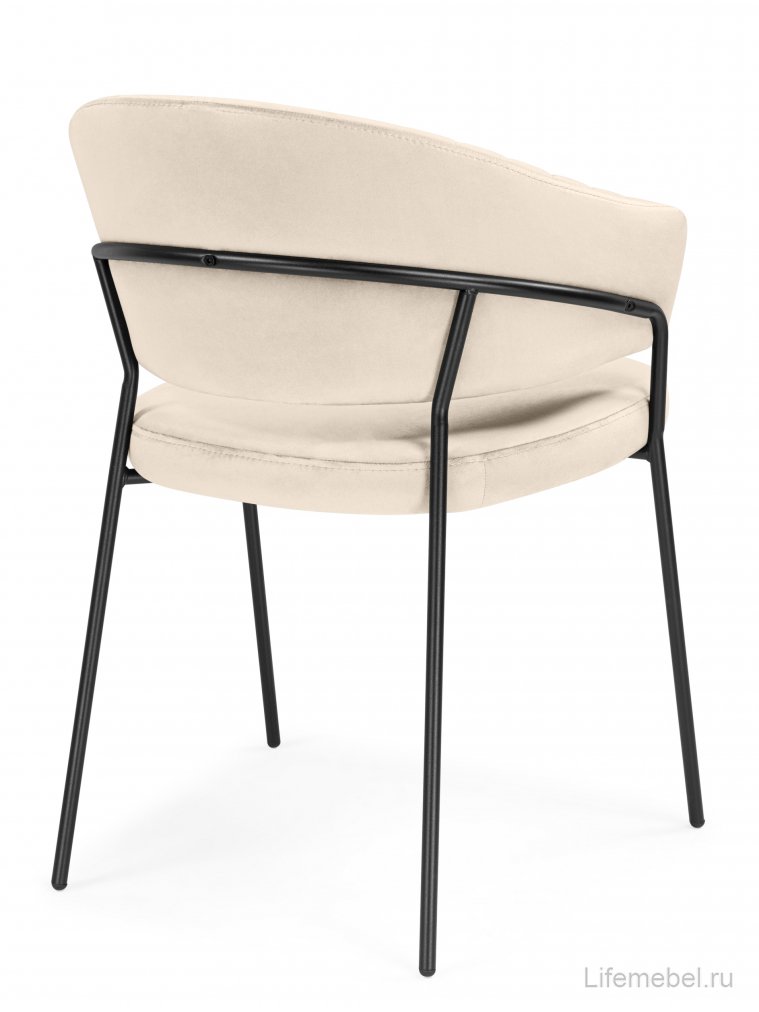 Стул на металлокаркасе Лео светло-бежевый (H-05) / черный
