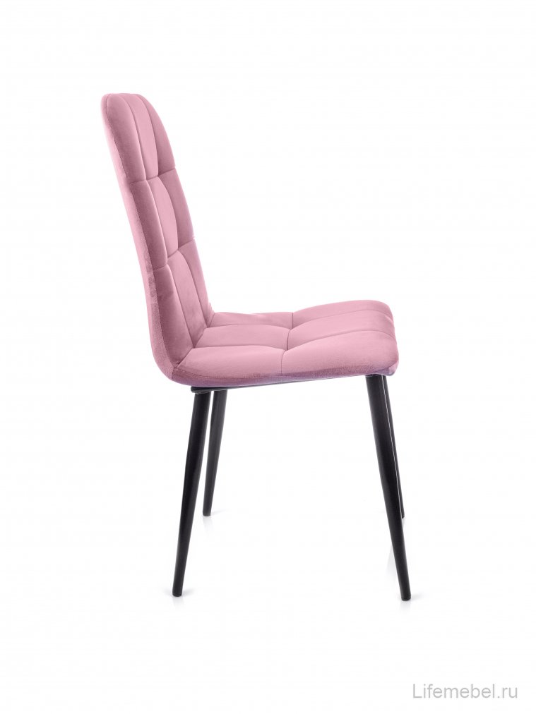 Стул на металлокаркасе Леон шарики / пудровый / чёрные ножки