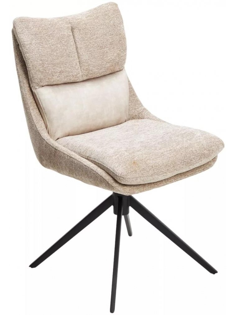 Стул на металлокаркасе Leroy 360 поворотный белый велюр / черный