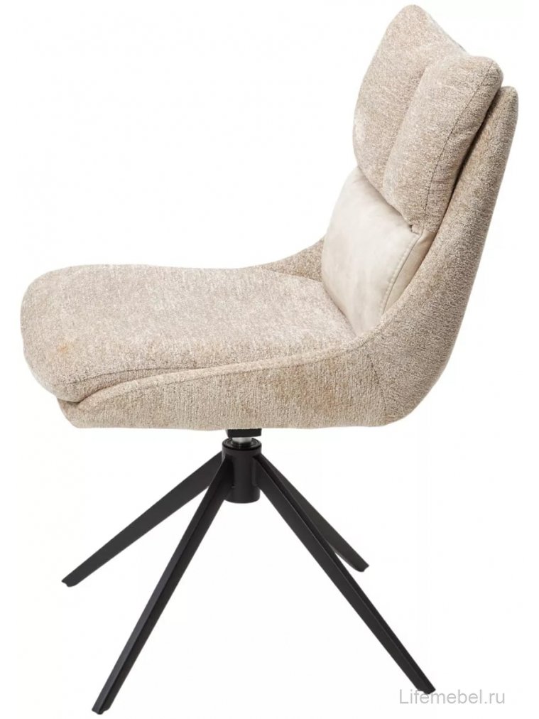 Стул на металлокаркасе Leroy 360 поворотный белый велюр / черный