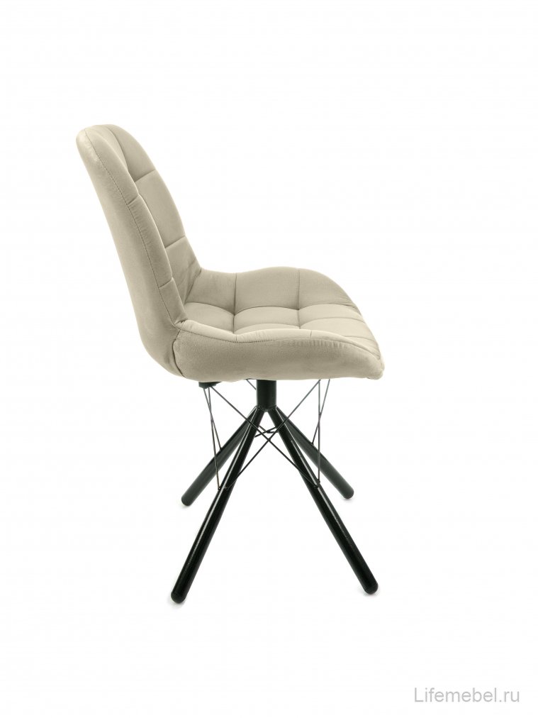 Стул на металлокаркасе Лира паутинка / бежевый / чёрные ножки