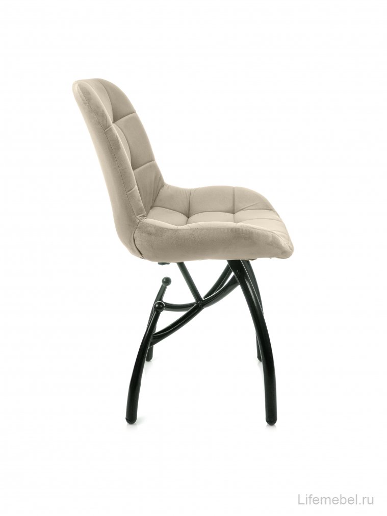 Стул на металлокаркасе Лира шарики / бежевый / чёрные ножки