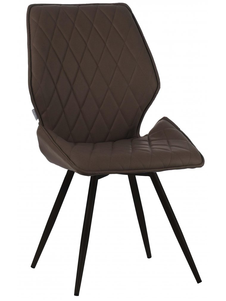 Стул на металлокаркасе Ostin DC231 поворотный темно-бежевая экокожа / черный круглый каркас