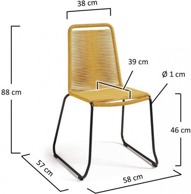 Стул на металлокаркасе Meagan горчичный