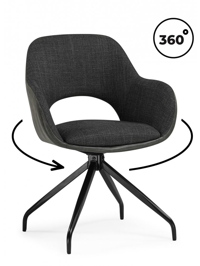 Стул на металлокаркасе Memfis graphite / black