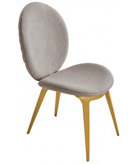 Стул дизайнерский Меш серо-бежевый / нержавеющая сталь