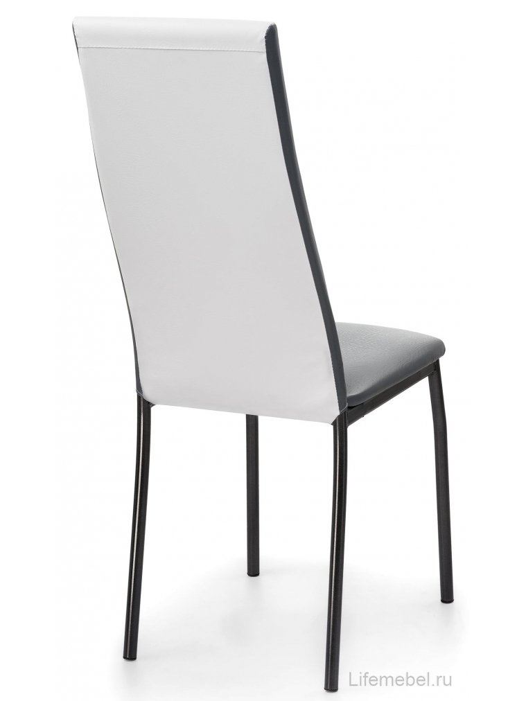 Стул на металлокаркасе Mirilis белый полимер / серый полимер / темный мусс