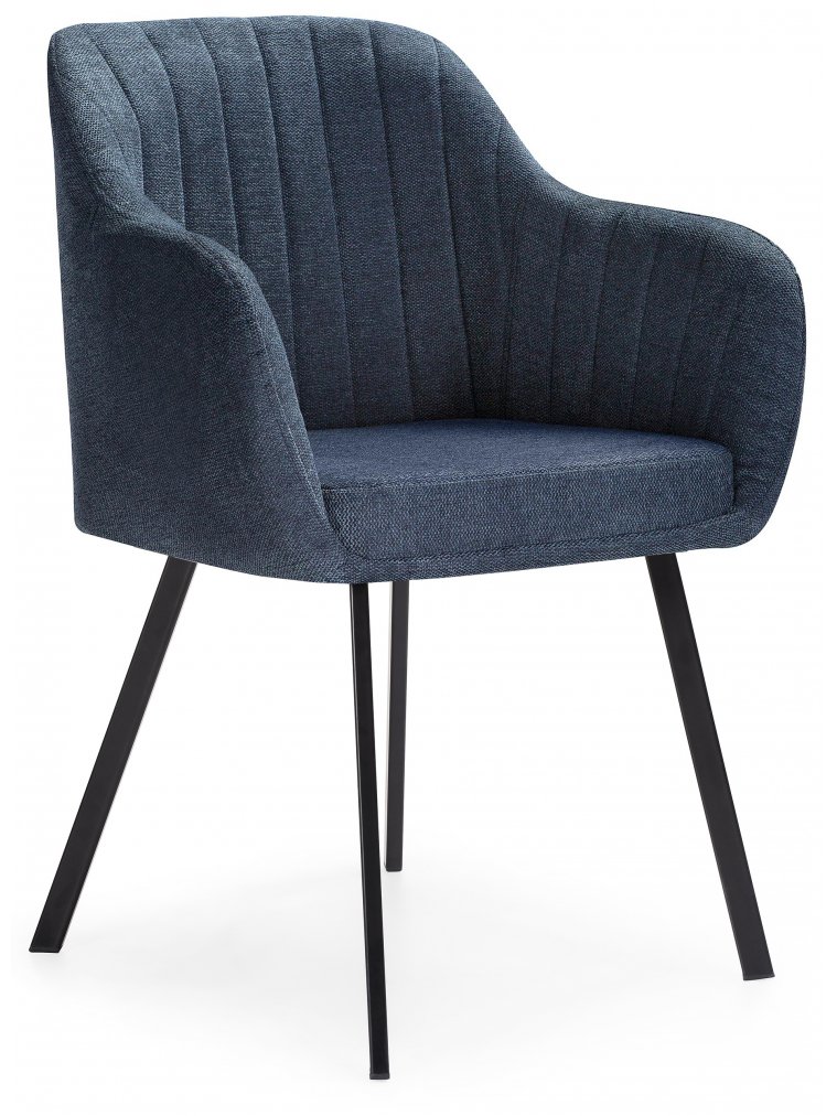 Стул на металлокаркасе Mody blue fabric / black