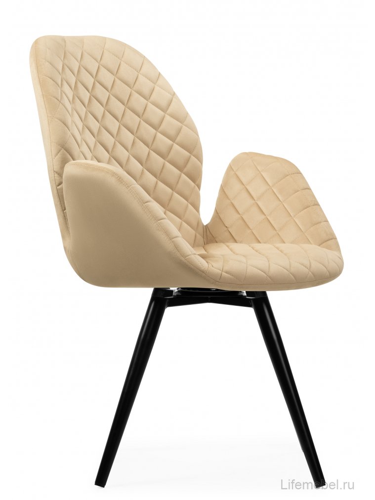 Кресло Муат крутящееся бежевый / черный глянец