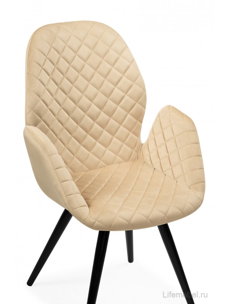 Кресло Муат крутящееся бежевый / черный глянец