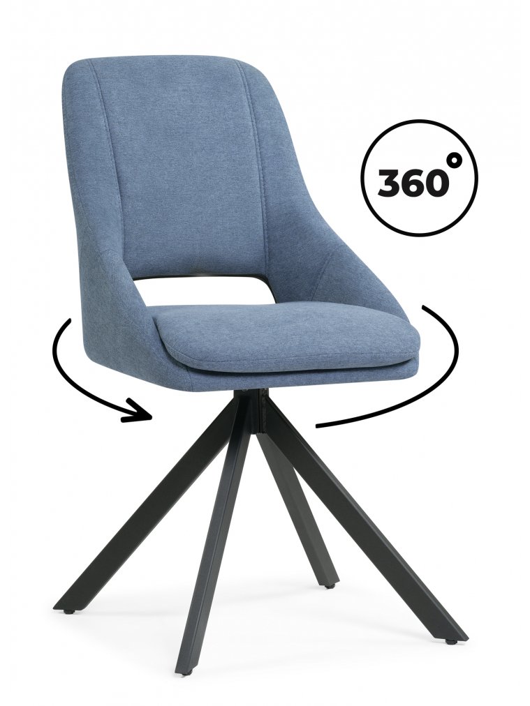 Стул на металлокаркасе Оливер крутящийся синий / черный