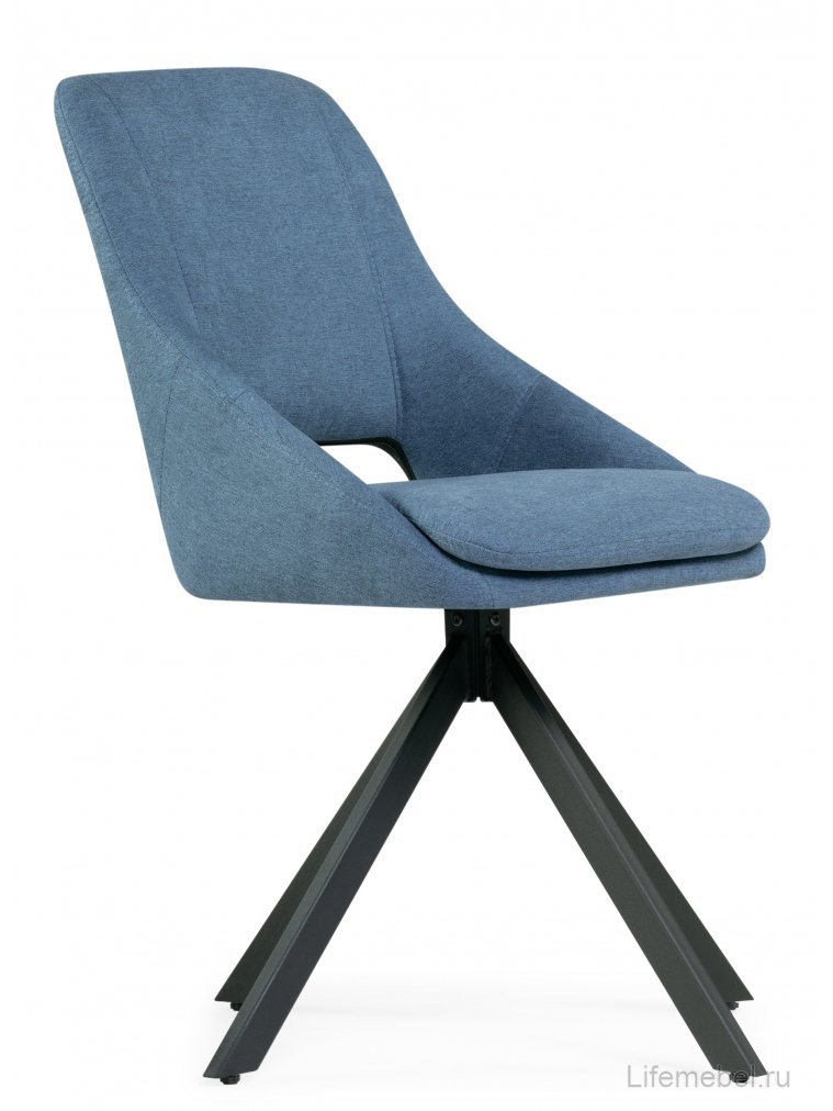 Стул на металлокаркасе Оливер крутящийся синий / черный