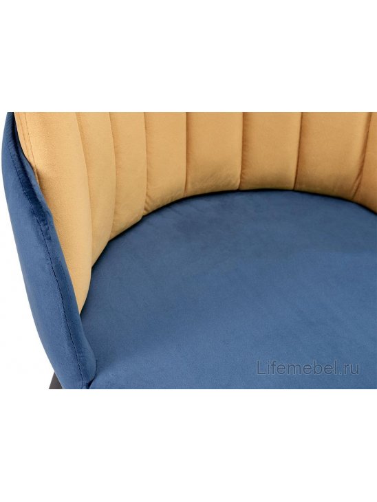 Стул на металлокаркасе Peki синий / горчичный