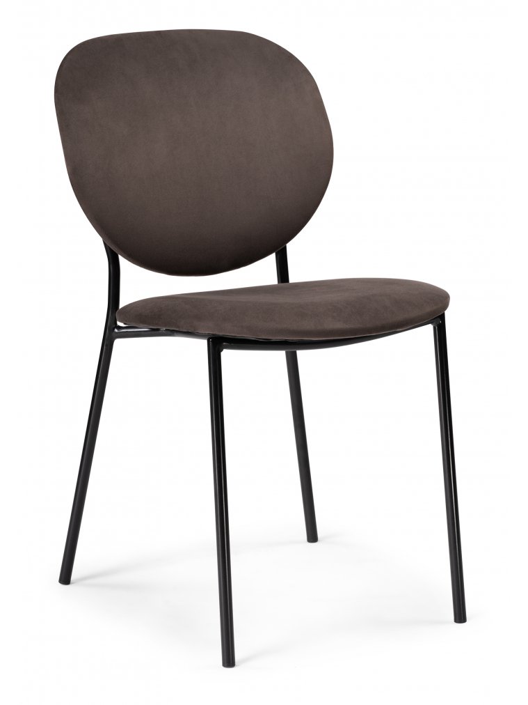 Стул на металлокаркасе Саранда кофе / черный глянец