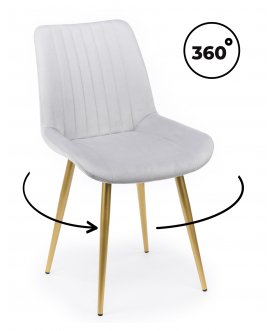 Стул на металлокаркасе Вейв светло-серый (zd 960) / золотой