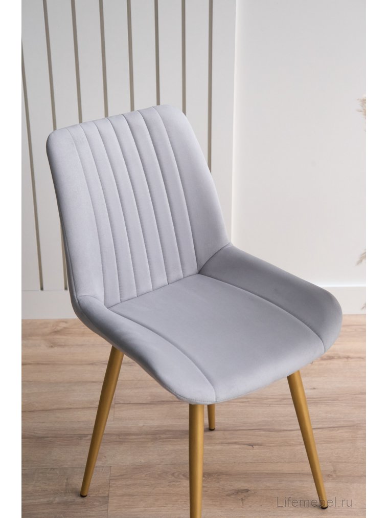 Стул на металлокаркасе Седа светло-серый (zd 960) / золотой