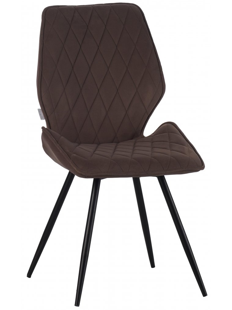 Стул на металлокаркасе Ostin DC233 поворотный велюр горький шоколад / черный круглый каркас