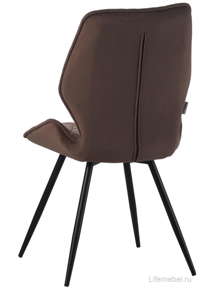 Стул на металлокаркасе Ostin DC233 поворотный велюр горький шоколад / черный круглый каркас